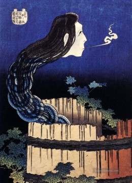 Geist Kunst - Ein Frauen Geist erschien aus einem gut Katsushika Hokusai Ukiyoe